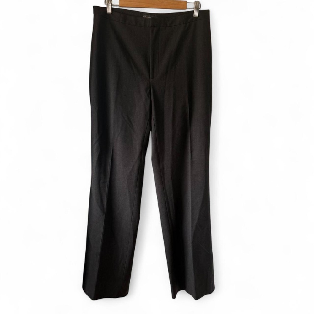 Banana Republic Womens Brown Wool Stretch Straight Leg Lined Trousers Size 12